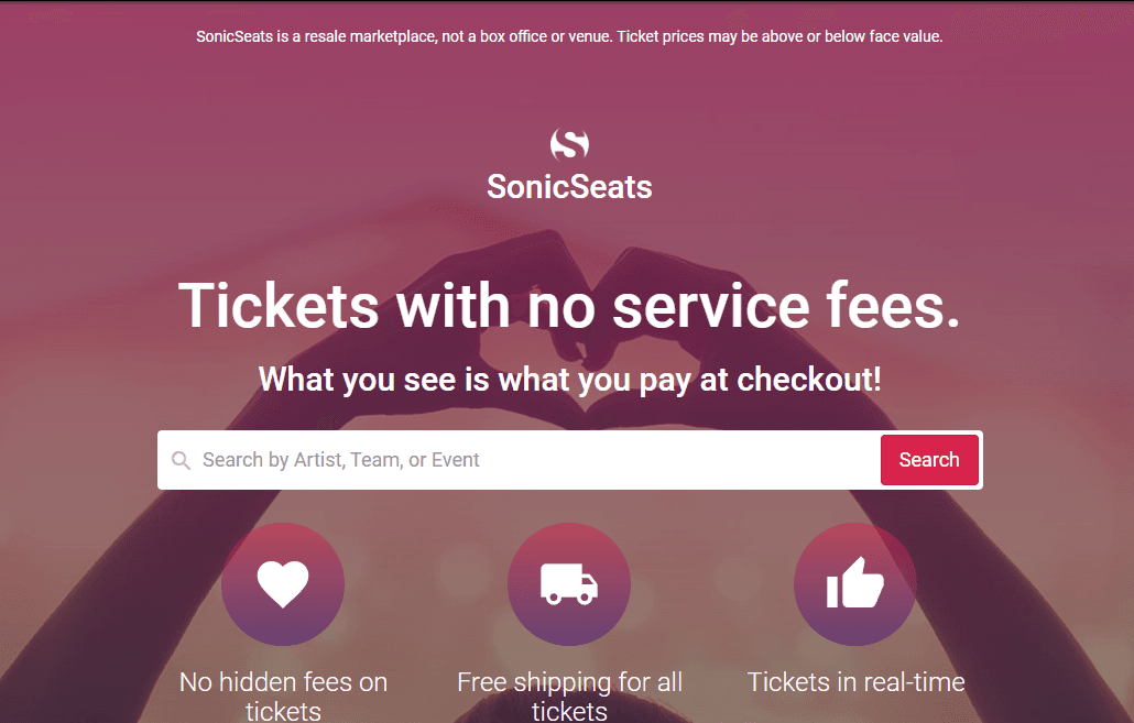SonicSeats.com screenshot