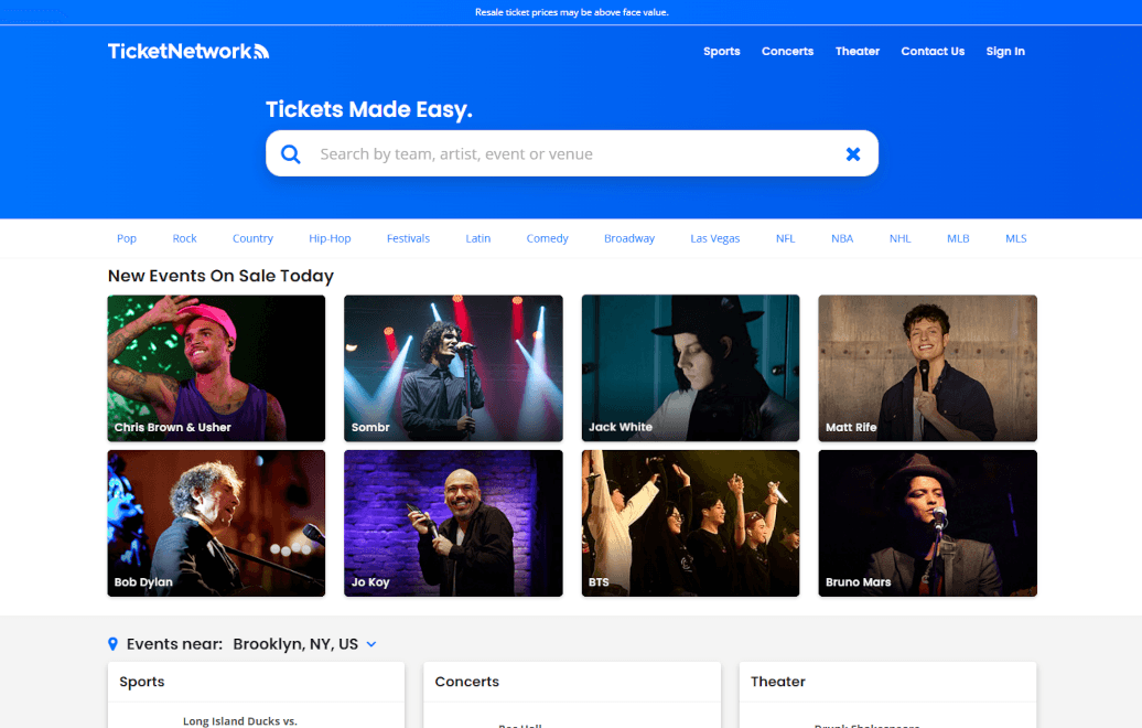 TicketNetwork.com screenshot