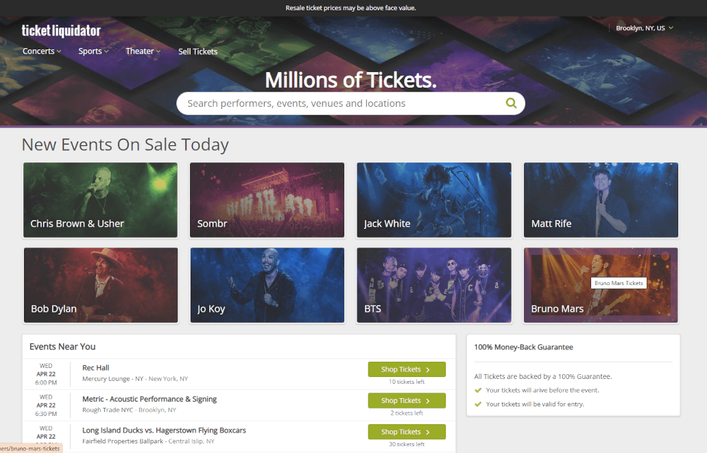 TicketLiquidator.com screenshot